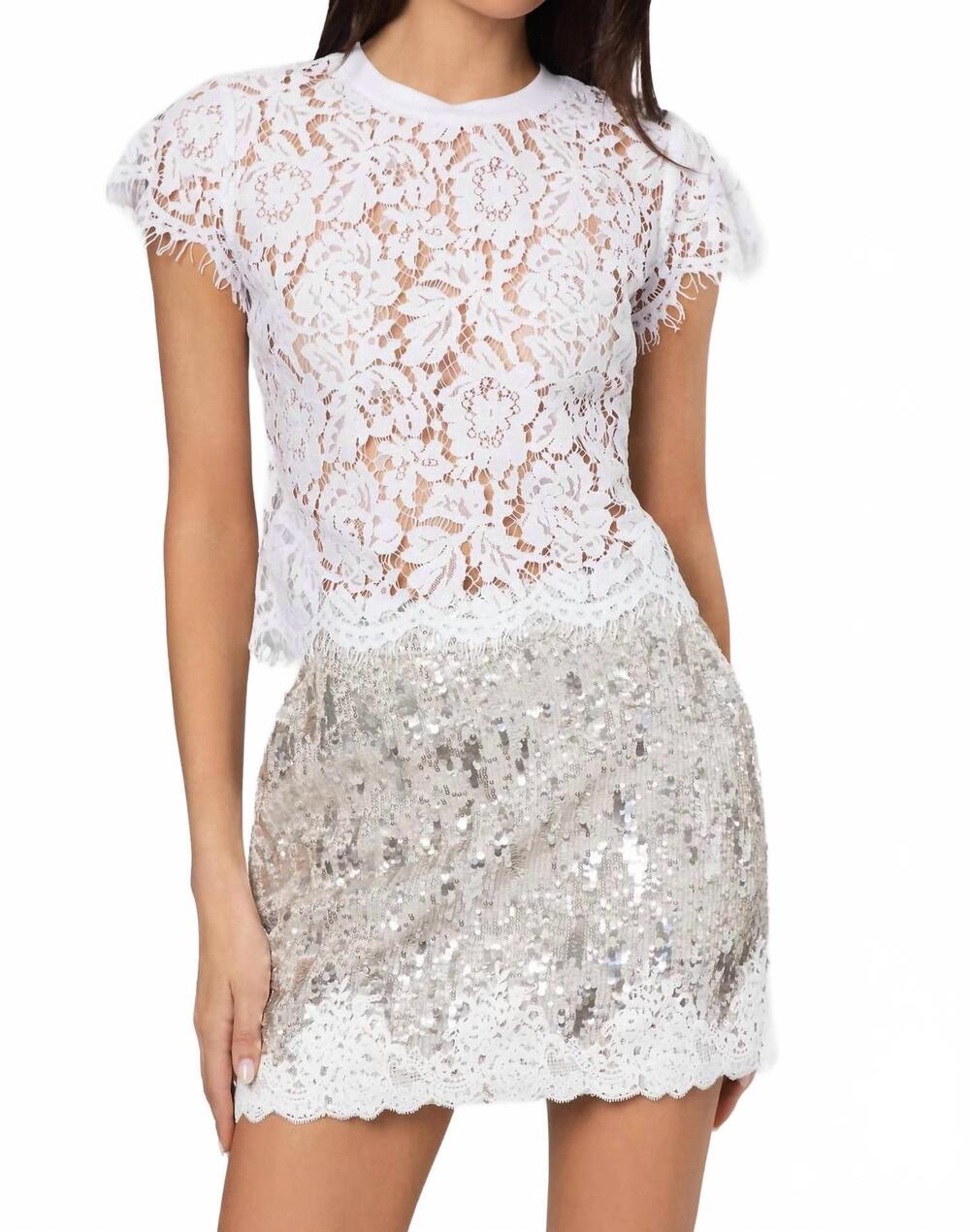 NEW GENERATION LOVE kai lace top in white